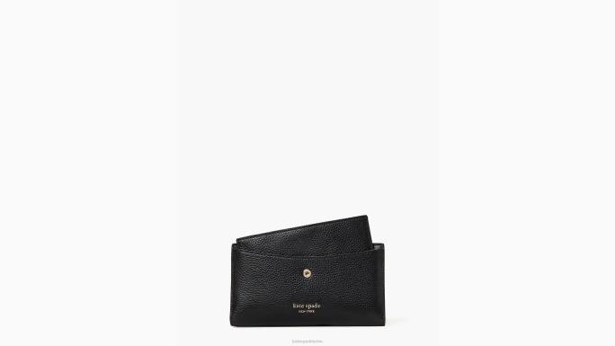 žene Kate Spade crno hudson dvostruki novčanik pribor 04HN377