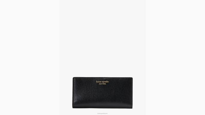 žene Kate Spade crno morgan tanki dvostruki novčanik pribor 04HN437