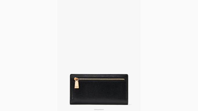 žene Kate Spade crno morgan tanki dvostruki novčanik pribor 04HN437