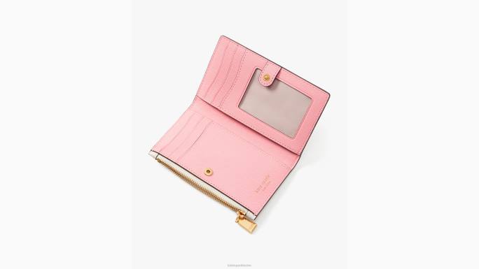 žene Kate Spade halo bijeli multi mali tanak dvostruki novčanik s aplikacijom kapljice limuna pribor 04HN382