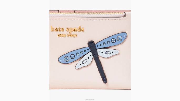 žene Kate Spade jutarnja plaža multi vilin konjic ukrašen mali tanki dvostruki novčanik pribor 04HN357