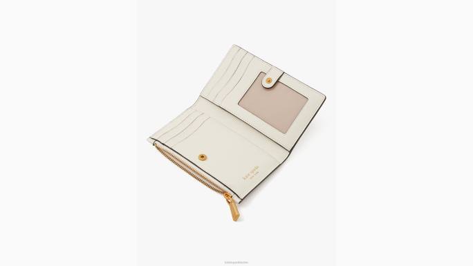 žene Kate Spade krema multi in bloom flower mali tanki dvostruki novčanik pribor 04HN375