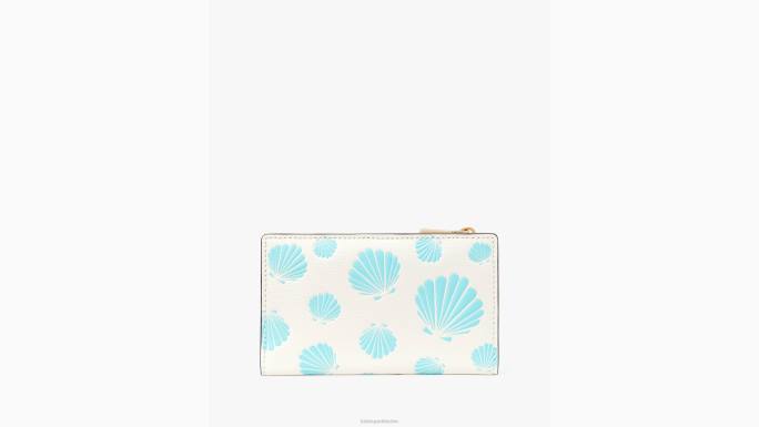 žene Kate Spade krema multi morgan mali tanki dvostruki novčanik s utisnutim školjkama pribor 04HN345