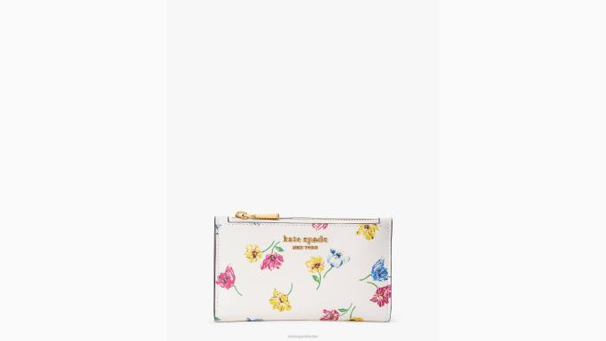 žene Kate Spade krema multi morgan tulip toss mali tanki dvostruki novčanik pribor 04HN368