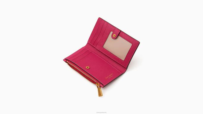 žene Kate Spade roza šljiva morgan bow embellished mali tanki dvostruki novčanik pribor 04HN372
