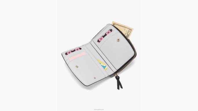 žene Kate Spade crno knott mali kompaktni novčanik pribor 04HN350