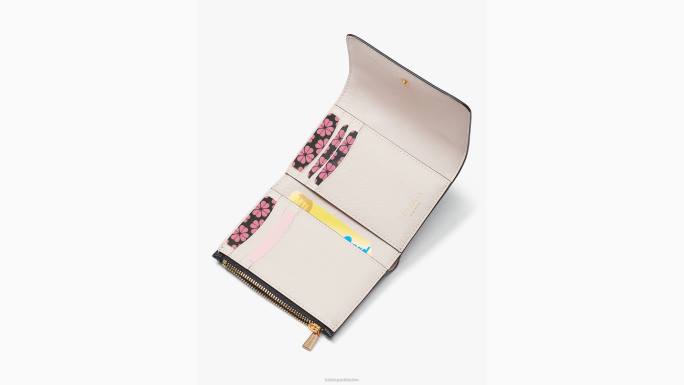 žene Kate Spade crno morgan novčanik s dvostrukim preklopom pribor 04HN442