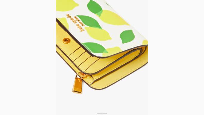 žene Kate Spade pergamena multi morgan lemon toss reljefni kompaktni novčanik pribor 04HN364