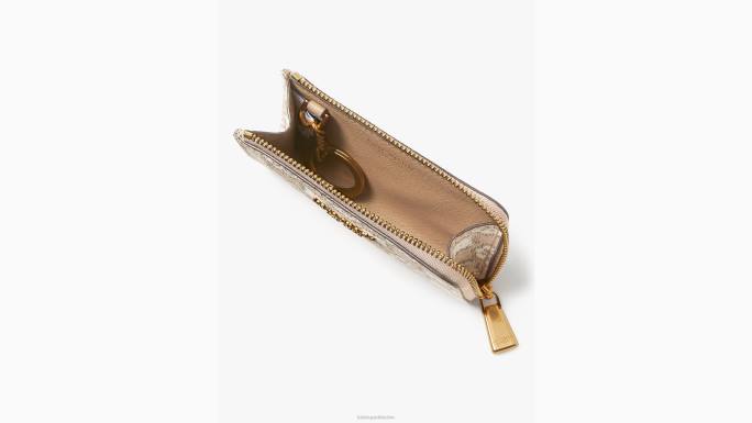 žene Kate Spade prirodni multi platnena torbica za ključeve obložena cvjetnim monogramom pribor 04HN457