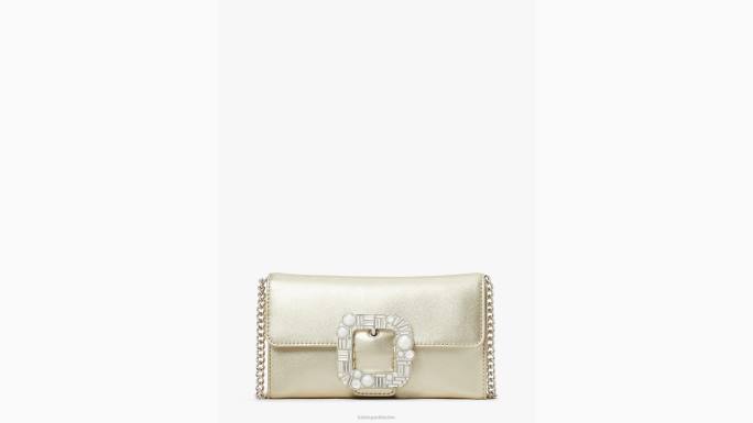 žene Kate Spade blijedo zlato svadbena kopča metalik crossbody pribor 04HN256