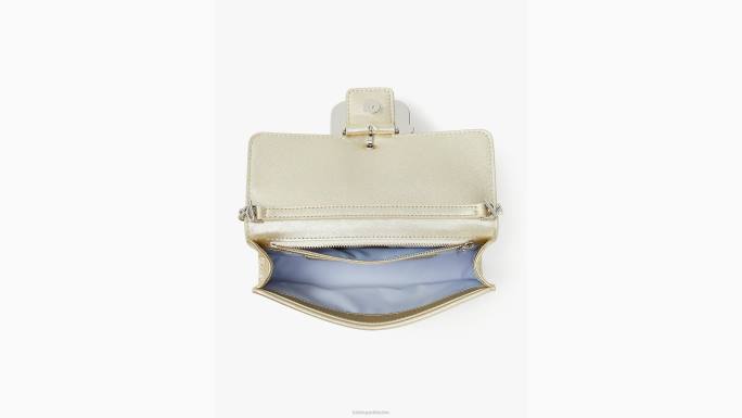 žene Kate Spade blijedo zlato svadbena kopča metalik crossbody pribor 04HN256