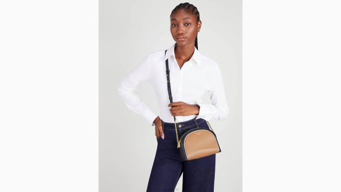 žene Kate Spade cafe mocha multi morgan colorblocked dupli zip dome crossbody pribor 04HN278
