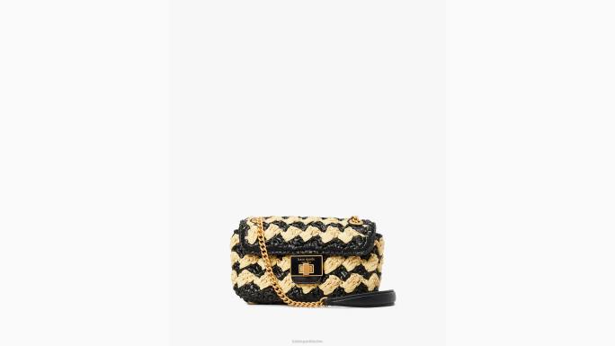 žene Kate Spade crni multi evelyn prugaste heklane rafije s malim ramenima preko tijela pribor 04HN13