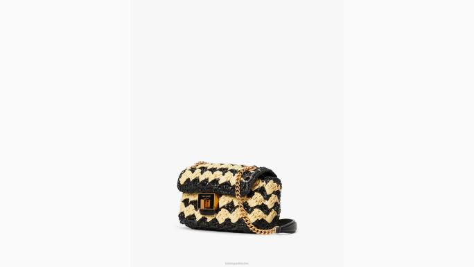 žene Kate Spade crni multi evelyn prugaste heklane rafije s malim ramenima preko tijela pribor 04HN13