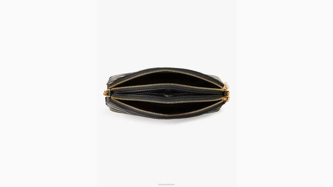 žene Kate Spade crni multi morgan zebra reljefni dvostruki patentni zatvarač dome crossbody pribor 04HN477