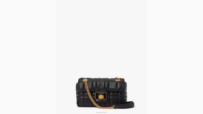 žene Kate Spade crno evelyn prošiveni mali rameni crossbody pribor 04HN233