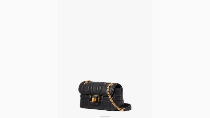 žene Kate Spade crno evelyn prošiveni mali rameni crossbody pribor 04HN233