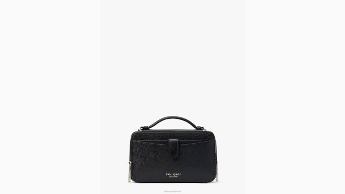 žene Kate Spade crno hudson preko ramena s dvostrukim patentnim zatvaračem pribor 04HN89
