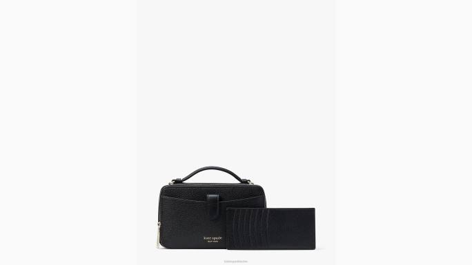 žene Kate Spade crno hudson preko ramena s dvostrukim patentnim zatvaračem pribor 04HN89