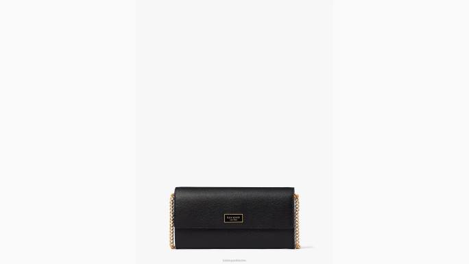 žene Kate Spade crno katy preklop kontinentalni novčanik crossbody pribor 04HN324