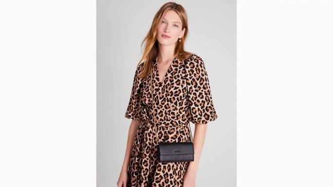 žene Kate Spade crno katy preklop kontinentalni novčanik crossbody pribor 04HN324