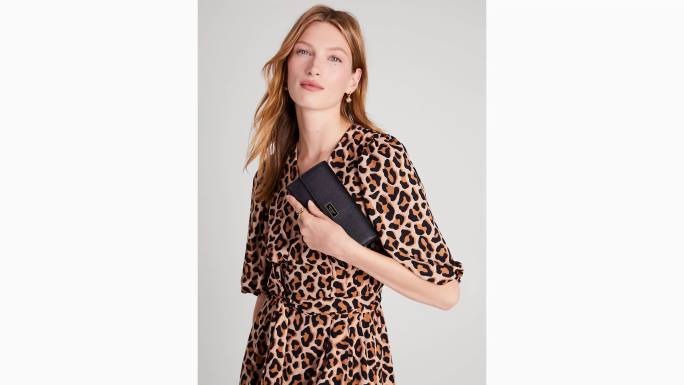 žene Kate Spade crno katy preklop kontinentalni novčanik crossbody pribor 04HN324