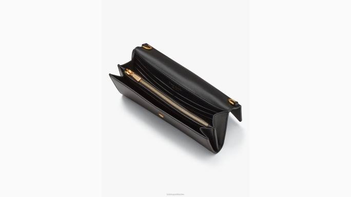 žene Kate Spade crno katy preklop kontinentalni novčanik crossbody pribor 04HN324