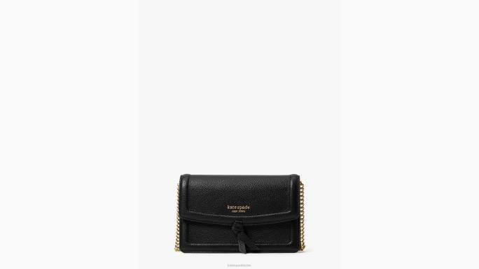 žene Kate Spade crno knott flap crossbody pribor 04HN179