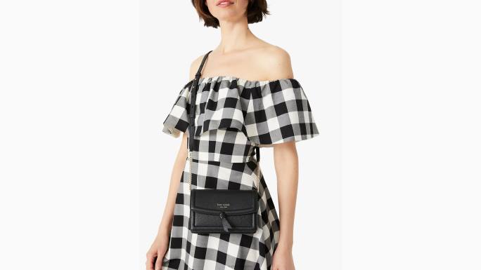 žene Kate Spade crno knott flap crossbody pribor 04HN179