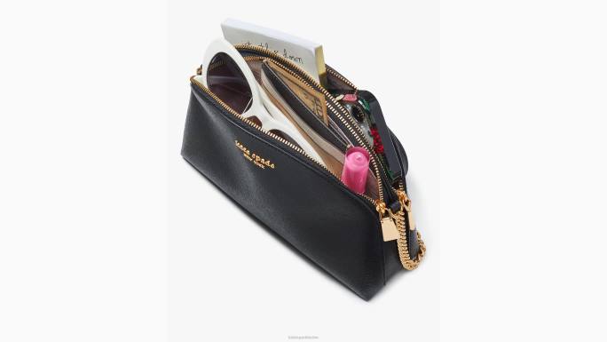 žene Kate Spade crno morgan dupli zip dome crossbody pribor 04HN108