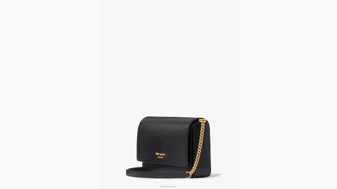 žene Kate Spade crno morgan novčanik s lancem s preklopom pribor 04HN268