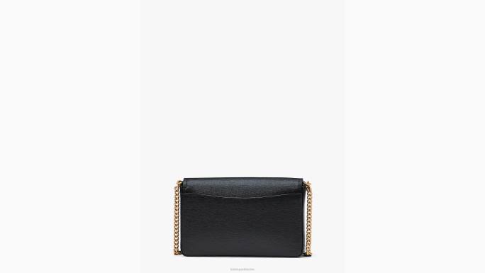 žene Kate Spade crno novčanik s lančićem s preklopom morgan bow pribor 04HN313