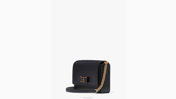 žene Kate Spade crno novčanik s lančićem s preklopom morgan bow pribor 04HN313