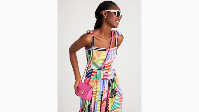 žene Kate Spade energetski ružičasta katy teksturirani kožni lanac s preklopom preko tijela pribor 04HN61