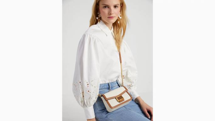 žene Kate Spade halo bijeli multi Katy teksturirani kožni lanac s preklopom u boji preko tijela pribor 04HN440