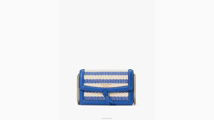 žene Kate Spade klasični plavi multi knott prugasti preklop preko tijela pribor 04HN327