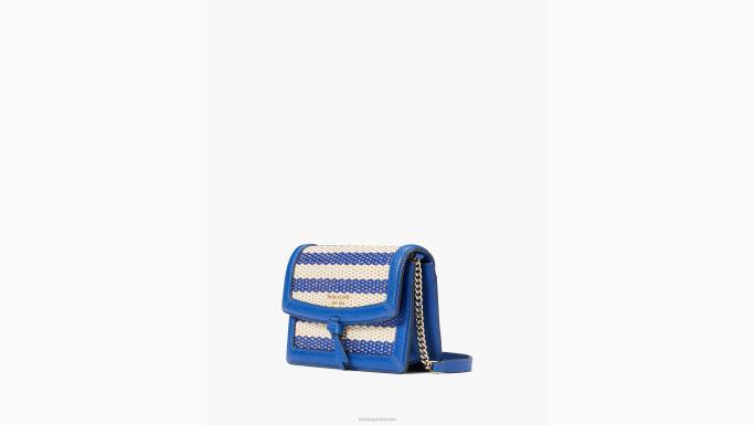 žene Kate Spade klasični plavi multi knott prugasti preklop preko tijela pribor 04HN327