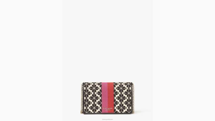 žene Kate Spade krema multi cvjetni jacquard stripe lančić novčanik pribor 04HN254