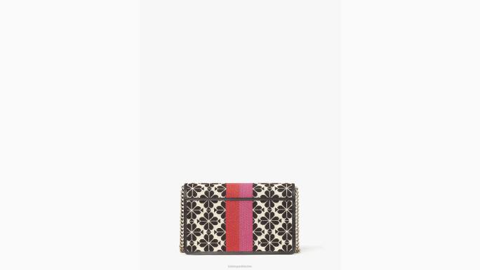 žene Kate Spade krema multi cvjetni jacquard stripe lančić novčanik pribor 04HN254