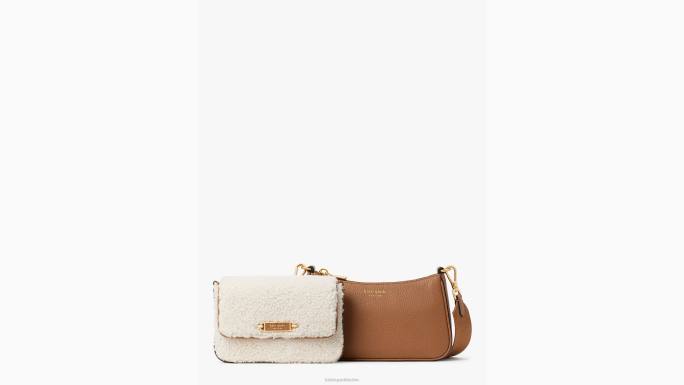 žene Kate Spade krema multi morgan šišana šiša i šljunčana koža duplo preko ramena pribor 04HN475