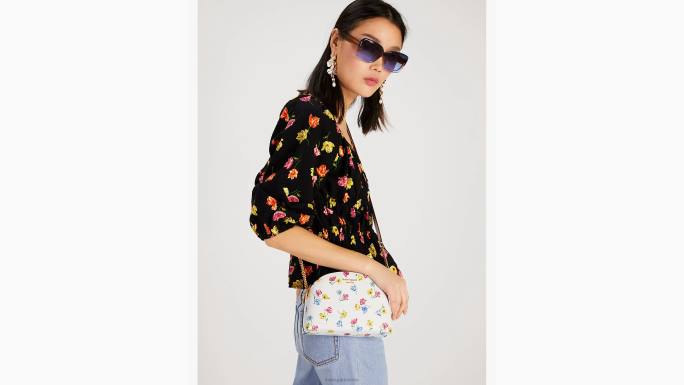 žene Kate Spade krema multi morgan tulip toss dvostruki patentni zatvarač dome crossbody pribor 04HN439