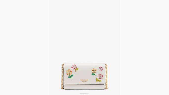 žene Kate Spade krema multi novčanik s lancem s preklopom u cvatu pribor 04HN282