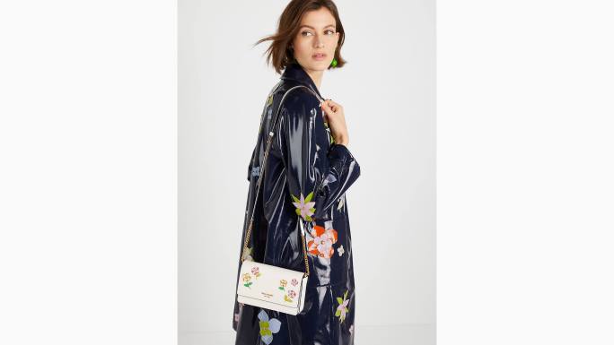 žene Kate Spade krema multi novčanik s lancem s preklopom u cvatu pribor 04HN282