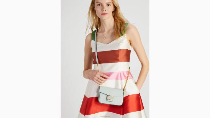 žene Kate Spade kristalno plava katy teksturirani kožni lanac s preklopom preko tijela pribor 04HN62