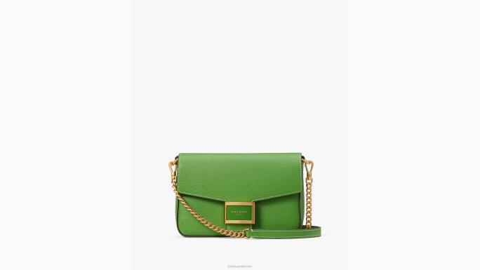 žene Kate Spade ks zelena katy teksturirani kožni lanac s preklopom preko tijela pribor 04HN65