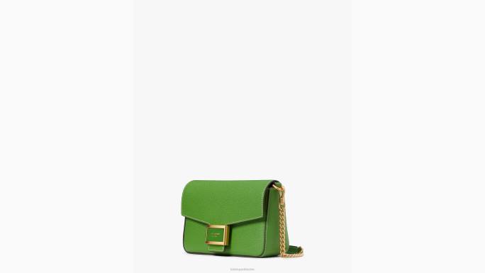 žene Kate Spade ks zelena katy teksturirani kožni lanac s preklopom preko tijela pribor 04HN65