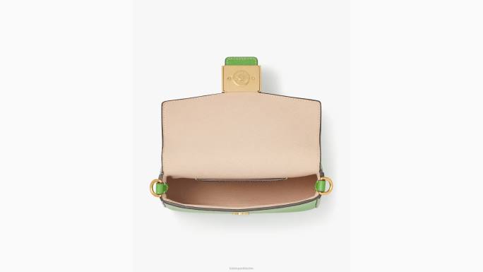 žene Kate Spade ks zelena katy teksturirani kožni lanac s preklopom preko tijela pribor 04HN65