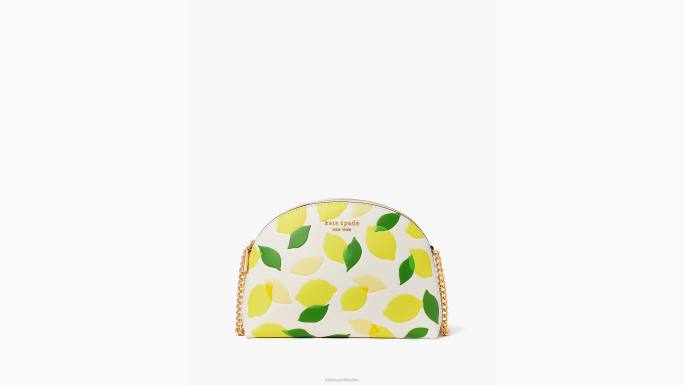 žene Kate Spade pergamena multi morgan lemon toss reljefna kupola s dvostrukim patentnim zatvaračem preko ramena pribor 04HN120