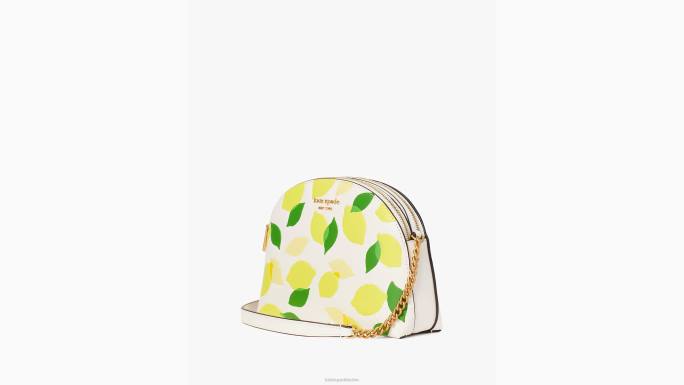 žene Kate Spade pergamena multi morgan lemon toss reljefna kupola s dvostrukim patentnim zatvaračem preko ramena pribor 04HN120