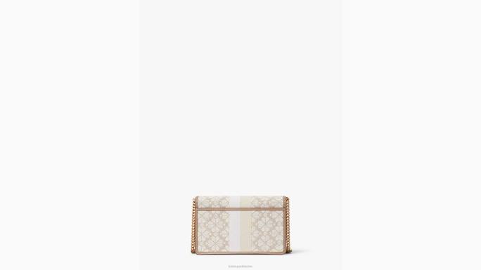 žene Kate Spade prirodni multi cvjetni jacquard stripe lančić novčanik pribor 04HN255